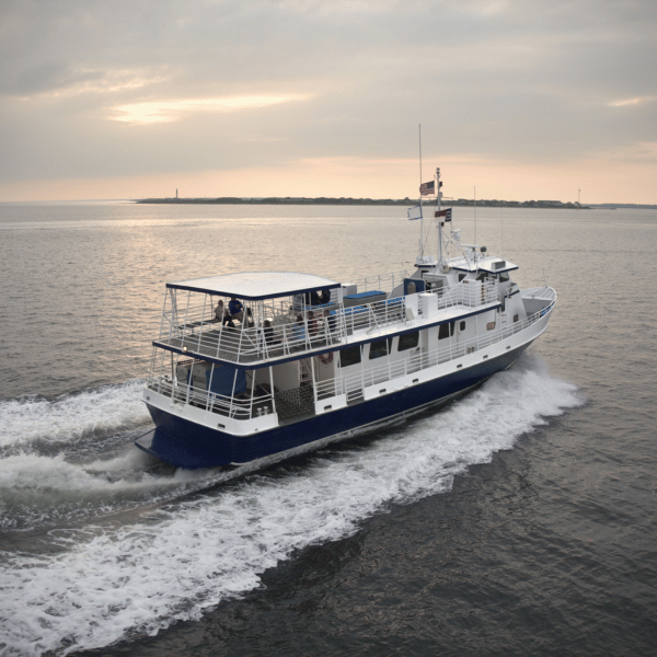 Luxury yacht with Starlink maritime internet setup